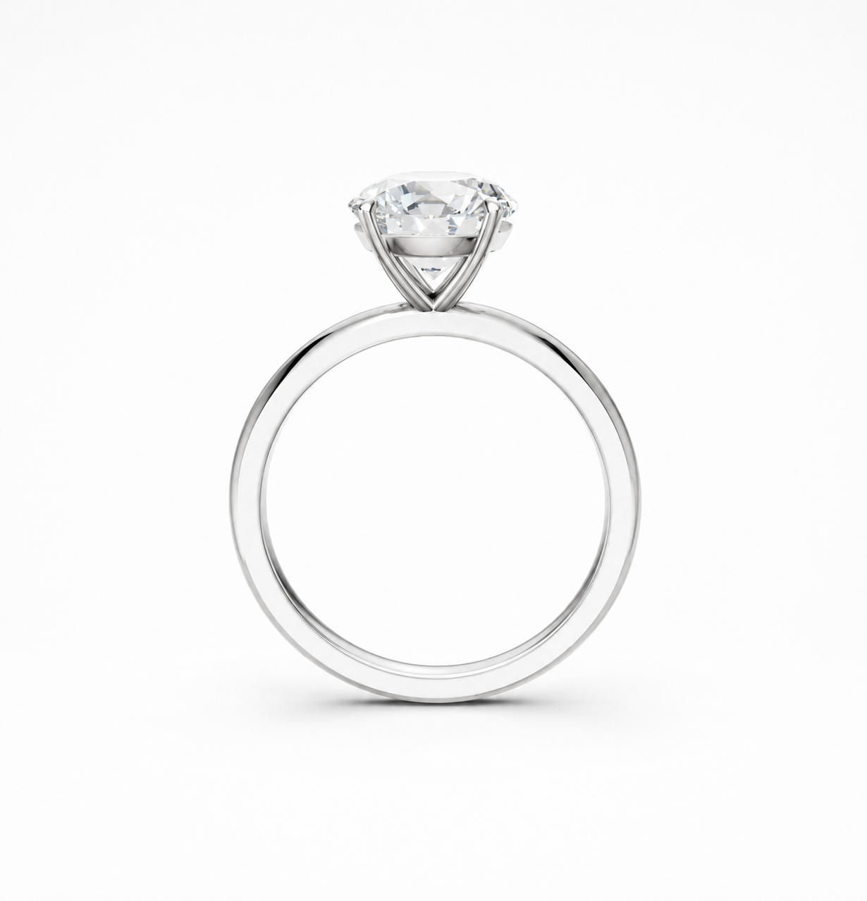 14K White Gold Heritage Solitaire Engagement Ring Side View
