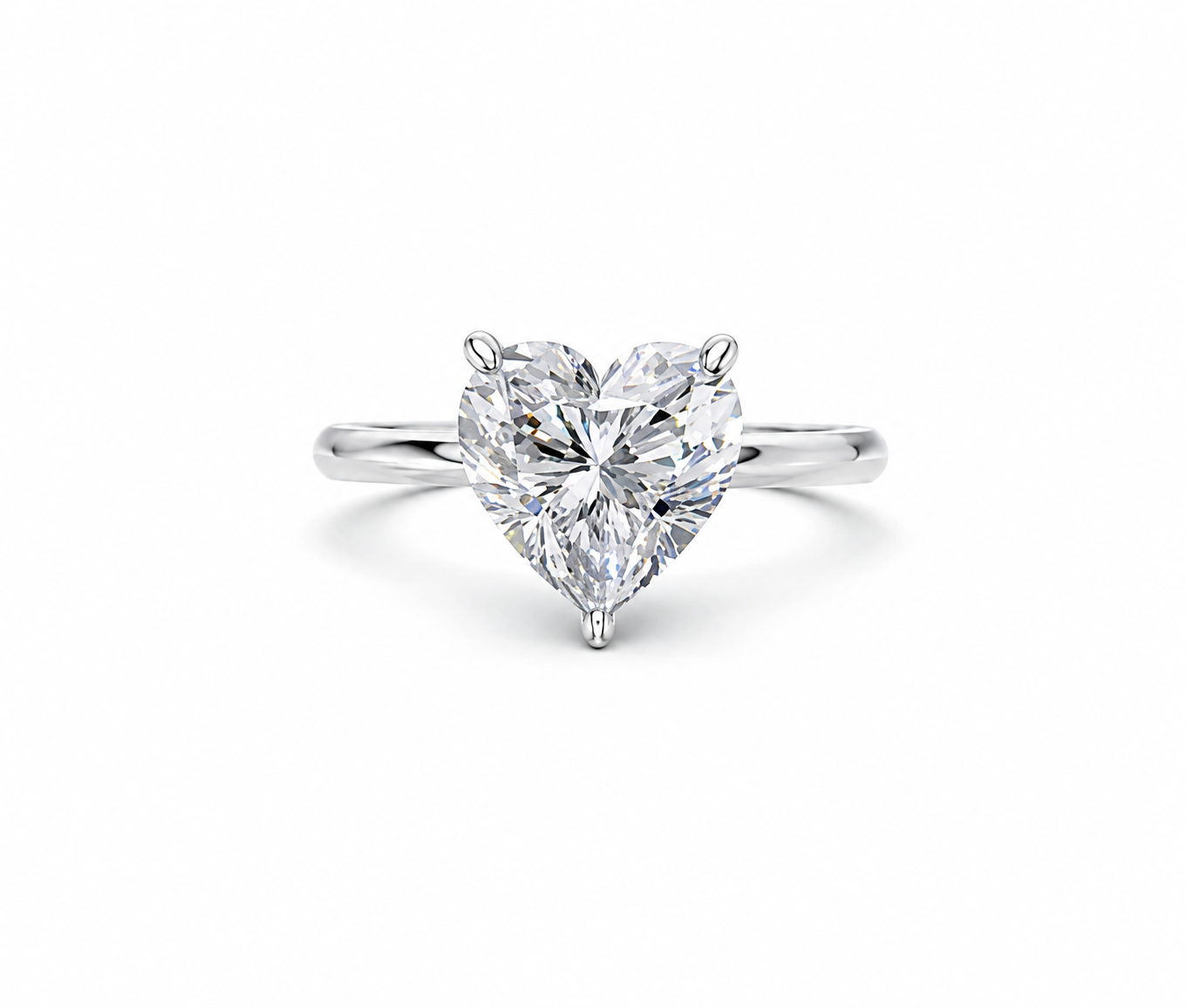 14K White Gold Heritage Heart Solitaire Engagement Ring