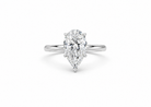 14K White Gold Heritage Pear Solitaire Engagement Ring