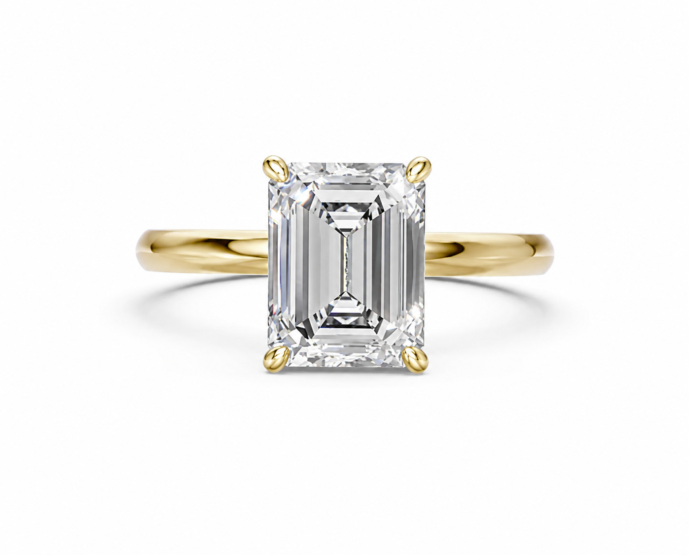 14K Yellow Gold Heritage Emerald Solitaire Engagement Ring