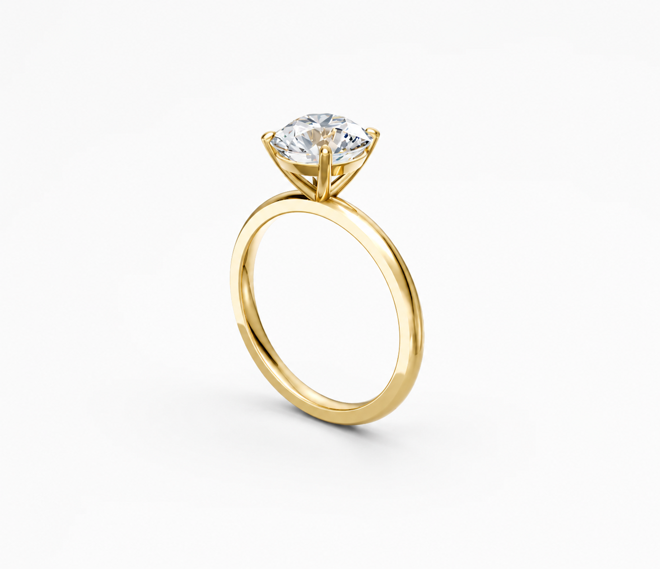 14K Yellow Gold Heritage Solitaire Engagement Ring Top Side View
