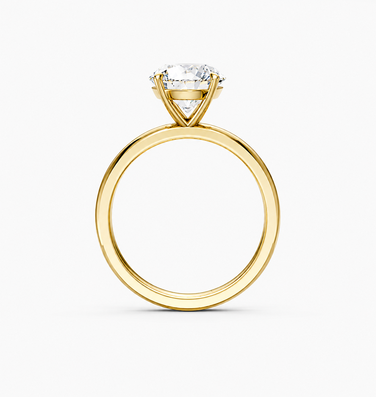 14K Yellow Gold Heritage Solitaire Engagement Ring Side View