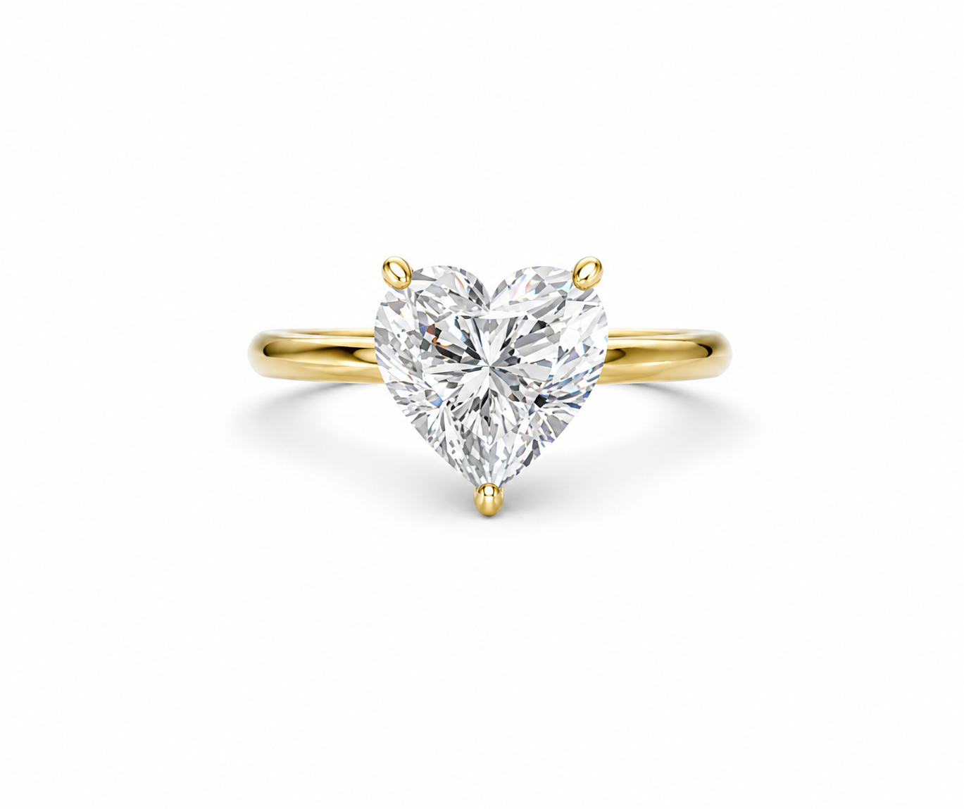 14K Yellow Gold Heritage Heart Solitaire Engagement Ring