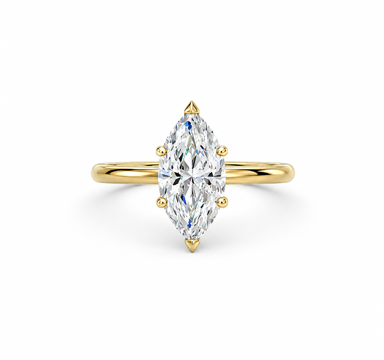 14K Yellow Gold Heritage Marquise Solitaire Engagement Ring