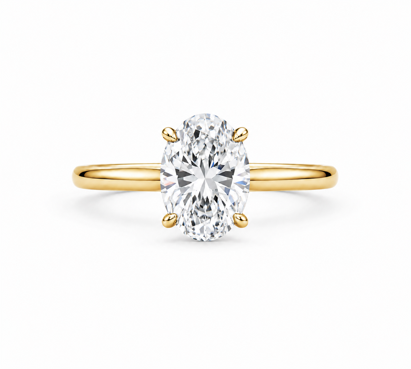 14K Yellow Gold Heritage Oval Solitaire Engagement Ring