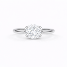 Jacob Mercari 14K white gold Purelight Half Bezel Lab-Grown Diamond Oval Cut Engagement Ring