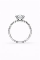 Jacob Mercari 14K white gold Purelight Half Bezel Lab-Grown Diamond Round Cut Engagement Ring Side View