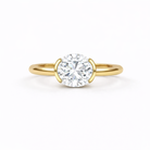 Jacob Mercari 14K Yellow gold Purelight Half Bezel Lab-Grown Diamond Oval Cut Engagement Ring