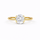 Jacob Mercari 14K Yellow gold Purelight Half Bezel Lab-Grown Diamond Round Cut Engagement Ring