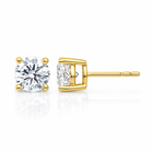 Jacob Mercari Lab-Grown Diamond Four-Prong Basket Stud Earrings in 14K Yellow Gold