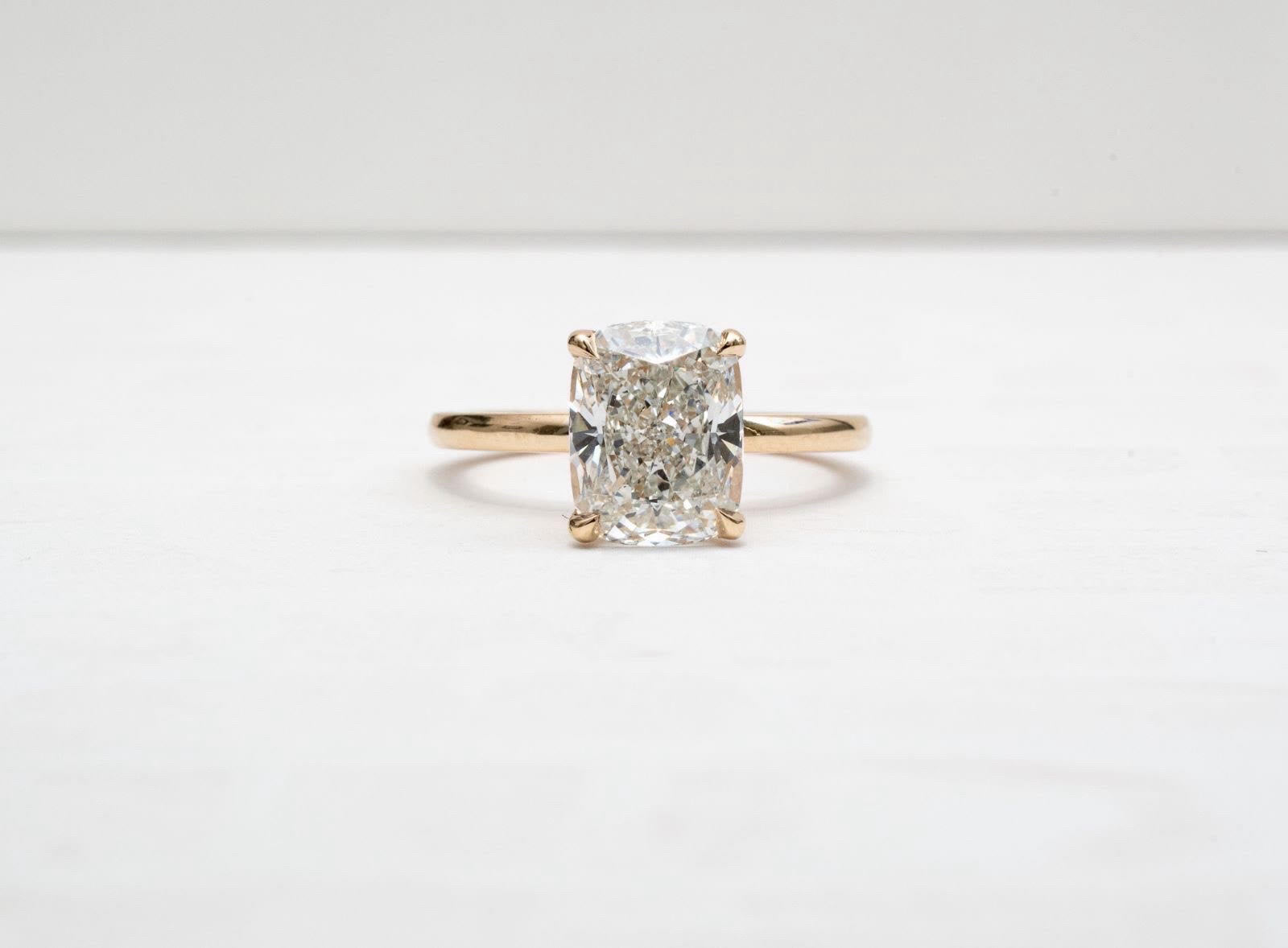 Jacob Mercari 14K Yellow Gold Radiant Cut Lab-Grown Diamond Custom Engagement Ring