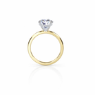 Jacob Mercari 14K Yellow Gold with 14K White Gold Basket: Round Cut Lab-Grown Diamond Solitaire Engagement Ring