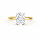Jacob Mercari 14K Yellow Gold with 14K White Gold Basket: Oval Cut Lab-Grown Diamond Solitaire Engagement Ring
