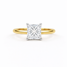 Jacob Mercari 14K Yellow Gold with 14K White Gold Basket: Princess Cut Lab-Grown Diamond Solitaire Engagement Ring