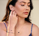 Jacob Mercari 14K Gold Natural Blue Sapphire Huggie Earrings Baguette Cut