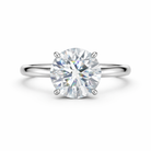 Jacob Mercari 14K White Gold Lab-Grown Diamond Hidden Halo Engagement Ring: Round Cut diamond.