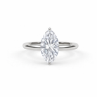 Jacob Mercari 14K White Gold Lab-Grown Diamond Marquise Cut Solitaire Engagement Ring