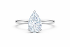 Jacob Mercari 14K White Gold Lab-Grown Diamond Hidden Halo Engagement Ring: Pear Cut diamond.
