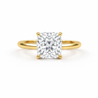 Jacob Mercari 14K Yellow Gold Lab-Grown Diamond Cushion Cut Solitaire Engagement Ring