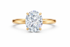 Jacob Mercari 14K Yellow Gold Lab-Grown Diamond Hidden Halo Engagement Ring: Oval Cut diamond.