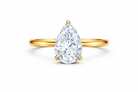 Jacob Mercari 14K Yellow Gold Lab-Grown Diamond Hidden Halo Engagement Ring: Pear Cut diamond.