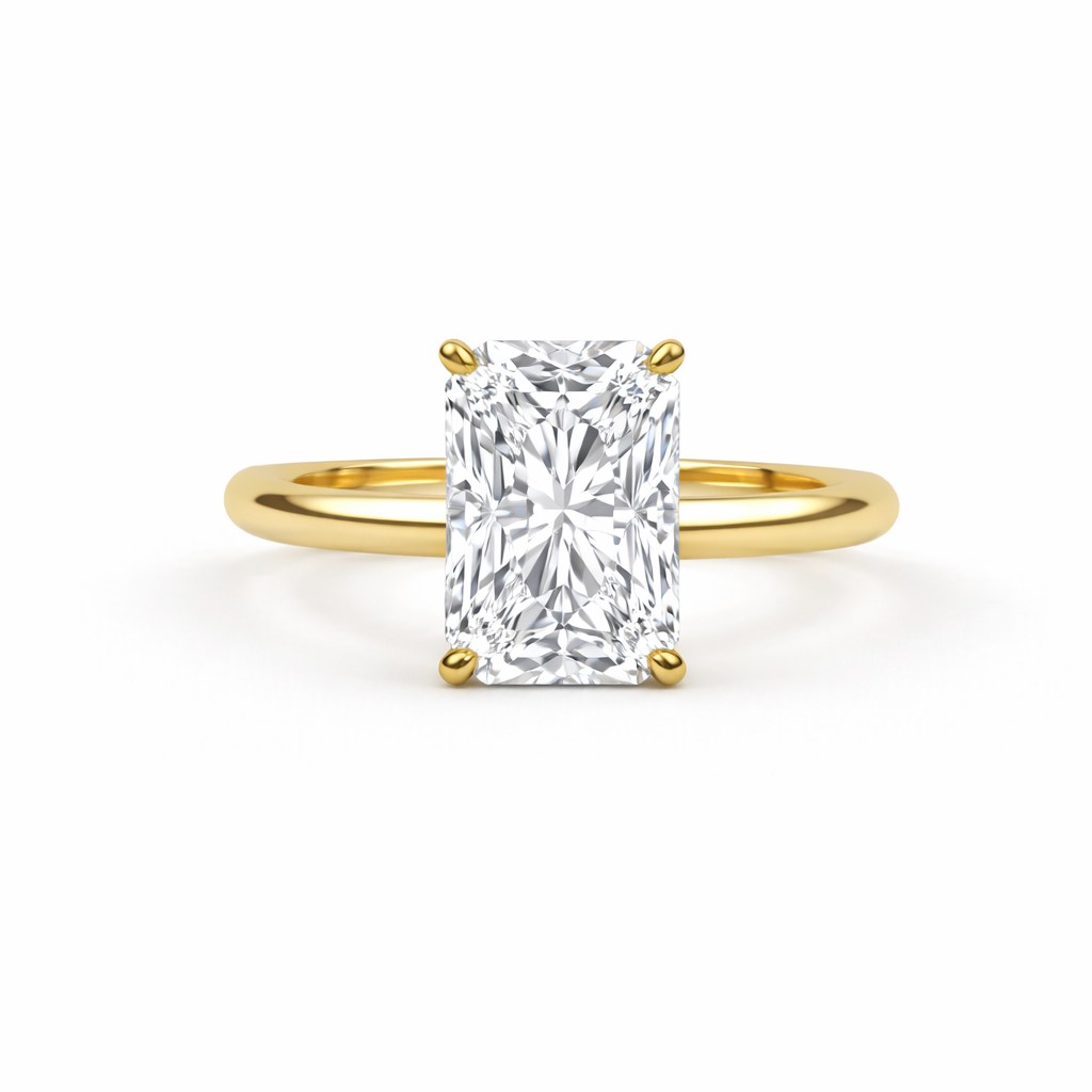 Jacob Mercari 14K Yellow Gold Lab-Grown Diamond Radiant Cut Solitaire Engagement Ring