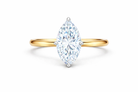 Jacob Mercari 14K Yellow Gold Lab-Grown Diamond Hidden Halo Engagement Ring: Marquise Cut diamond with 14K White Gold Basket.