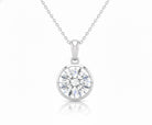Jacob Mercari 14K White Gold European Cut Lab-Grown Diamond Bezel Solitaire Necklace