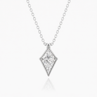 Jacob Mercari 14K White Gold Kite Cut Bezel Lab-Grown Diamond Solitaire Necklace