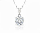Jacob Mercari 14k White Gold European Cut Lab-Grown Diamond Solitaire Necklace