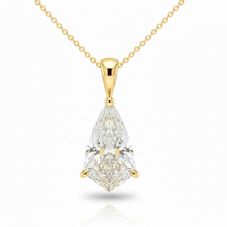 Jacob Mercari 14K Yellow Gold Kite Lab-Grown Diamond Solitaire Necklace