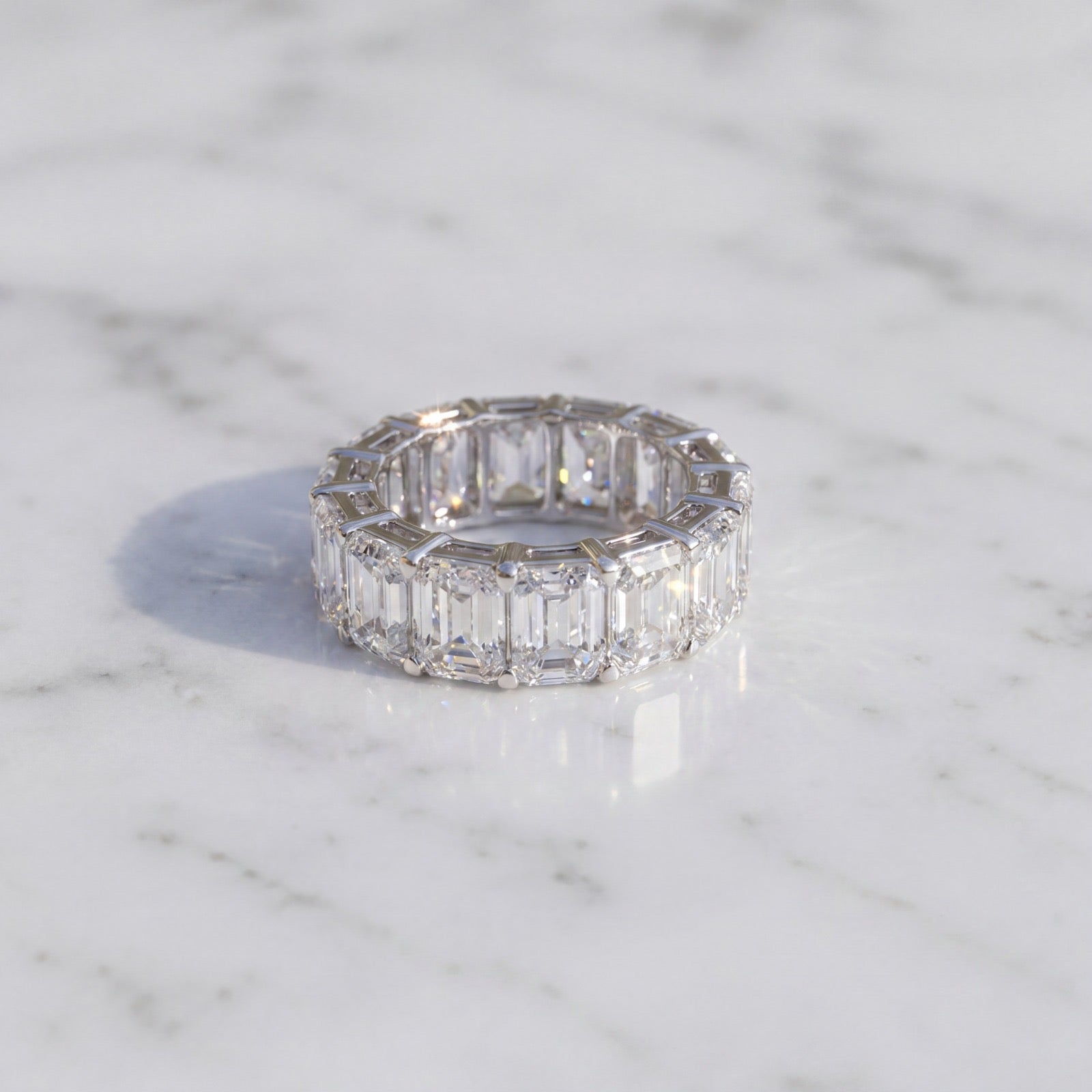 Jacob Mercari 14K White Gold Emerald Cut Diamond Eternity Band