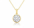 Jacob Mercari 14K Yellow Gold European Cut Lab-Grown Diamond Bezel Solitaire Necklace