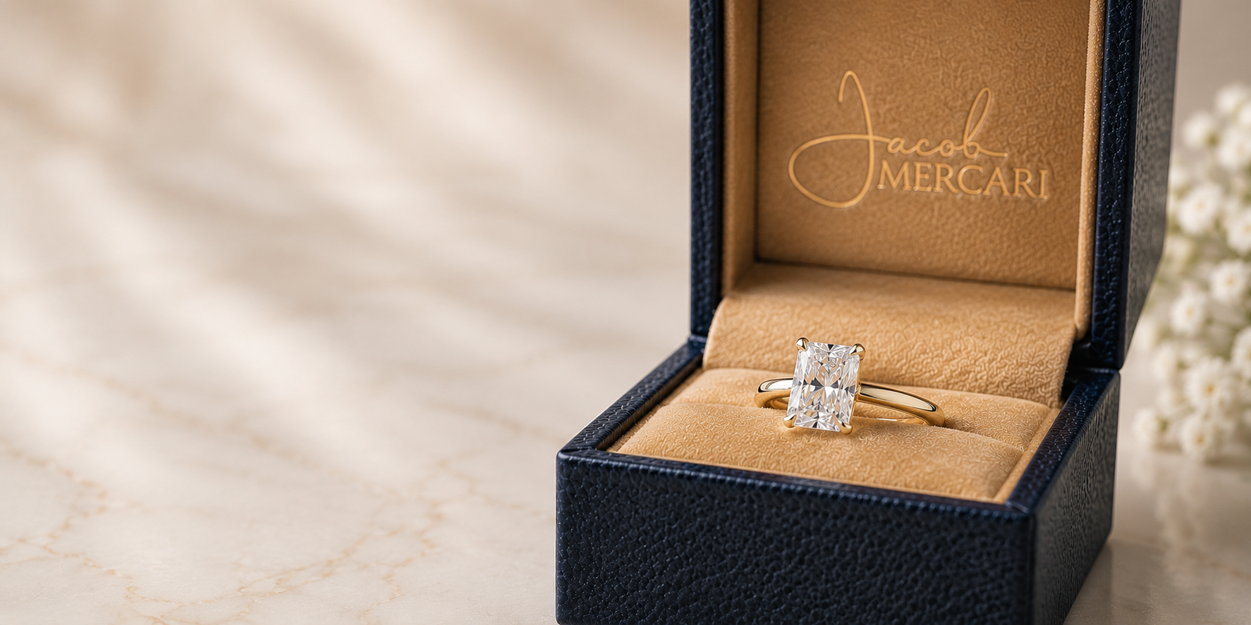 Jacob Mercari Custom 14K Yellow Gold Emerald Engagement Ring
