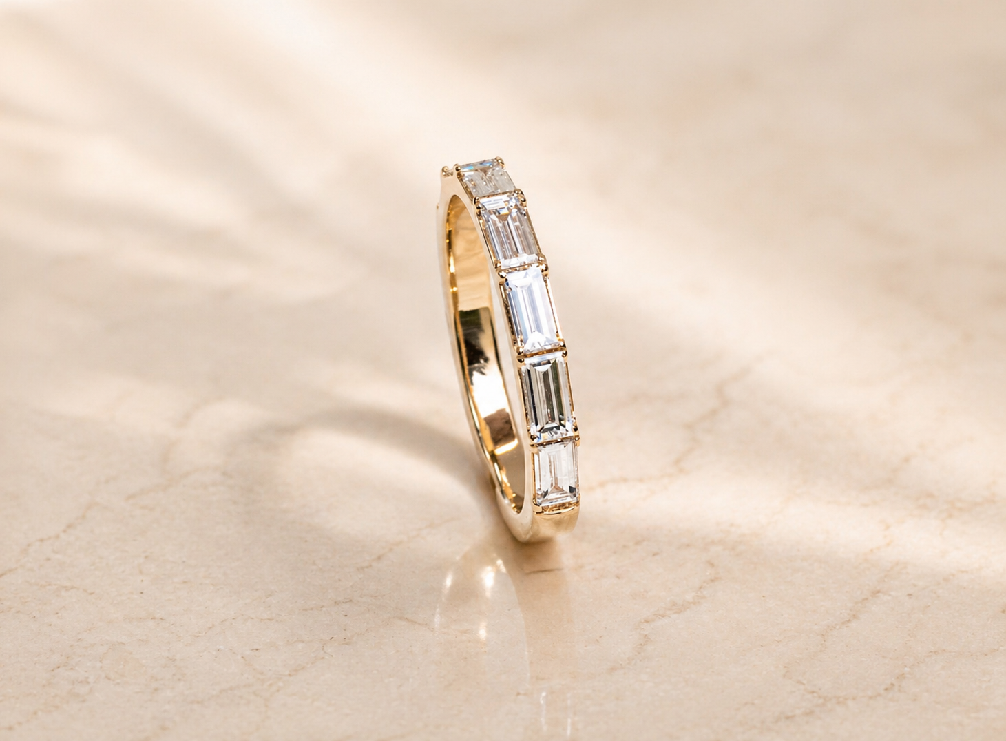 Jacob Mercari Custom 14K Yellow baguette cut diamond band