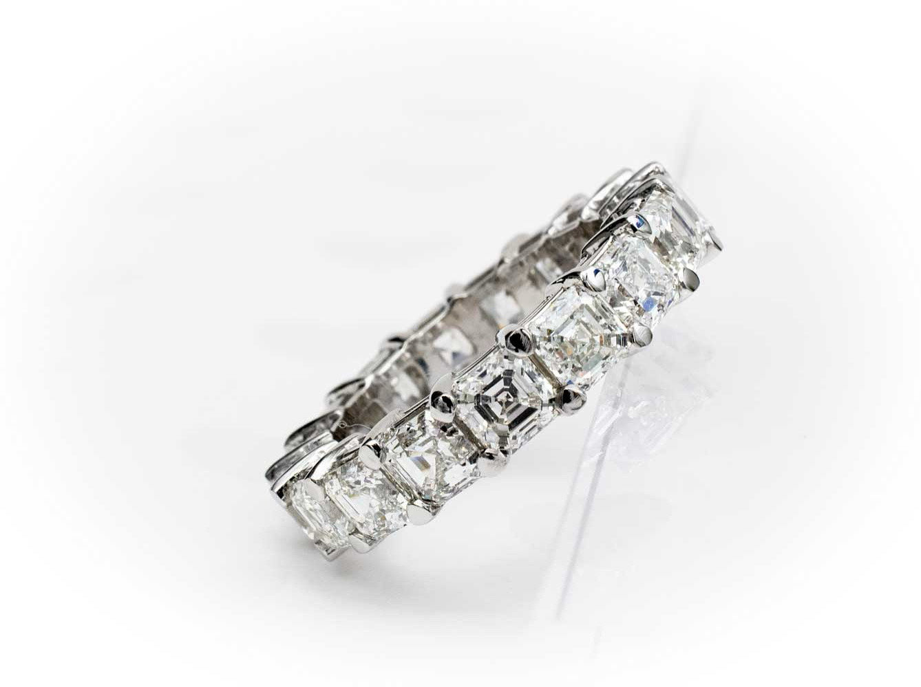 Jacob Mercari Custom lab-grown diamond princess cut eternity band in 14K white gold 