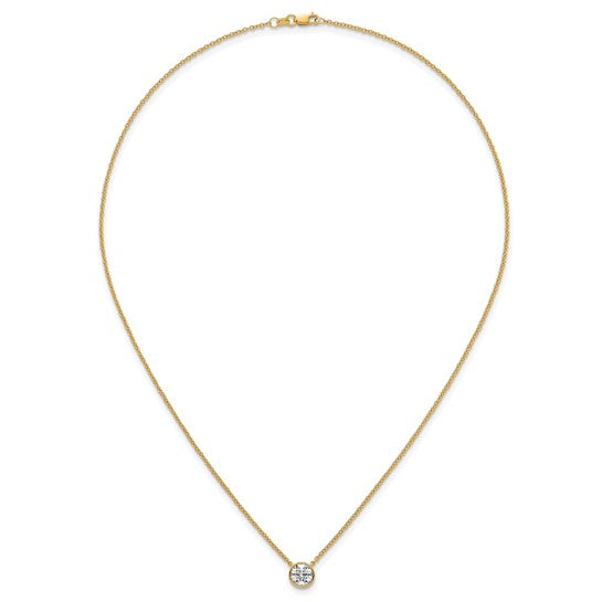 Jacob Mercari 14K Yellow Gold Lab-Grown Diamond Round Cut Bezel Necklace