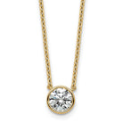 Jacob Mercari 14K Yellow Gold Lab-Grown Diamond Round Cut Bezel Necklace