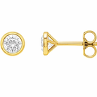 Jacob Mercari Lab-Grown Round Diamond Micro-Bezel Stud Earrings in 14K Yellow Gold