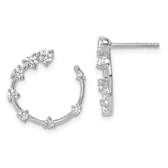 Jacob Mercari 14k White Gold Lab Grown Diamond Circular Post Earrings