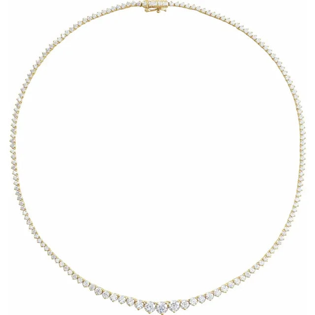 Lab Grown Diamond Bezel Accented Tennis Necklace