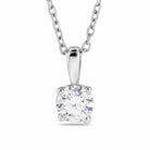 14K White Gold Four Prong Basket Solitaire Lab-Grown Diamond Pendant