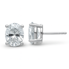 Jacob Mercari 14K White Gold Oval Cut Lab-Grown Diamond Studs