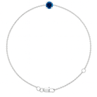 Jacob Mercari Natural Blue Sapphire Solitaire Bracelet in 14k White Gold