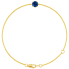 Jacob Mercari Natural Blue Sapphire Solitaire Bracelet in 14k Yellow Gold