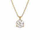 European Lab-Grown Diamond Solitaire Necklace in 14K Yellow Gold