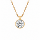 European Lab-Grown Diamond Bezel-Set Solitaire Necklace in 14K Gold