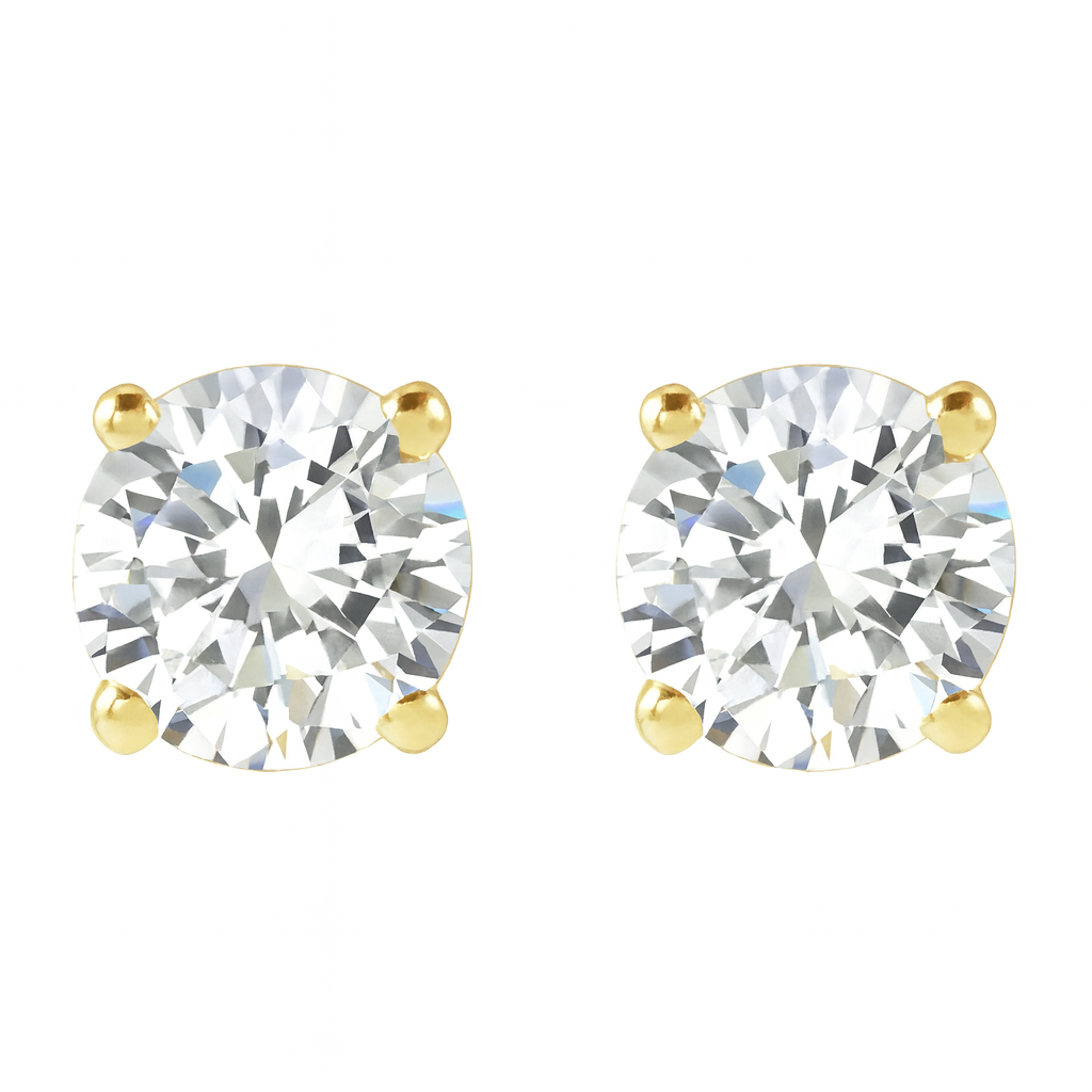 Jacob Mercari 14K Yellow Lab Grown Diamond Stud Earrings
