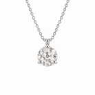 European Lab-Grown Diamond Solitaire Necklace in 14K White Gold