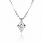 Jacob Mercari 14K White Gold Kite cut diamond pendant necklace 